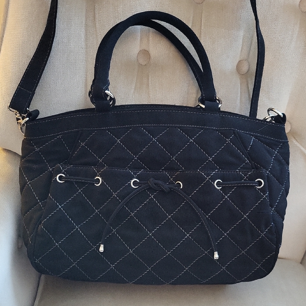 NWOT Vera Bradley Black Quilted Bag - Tote - Shoulder Bag.